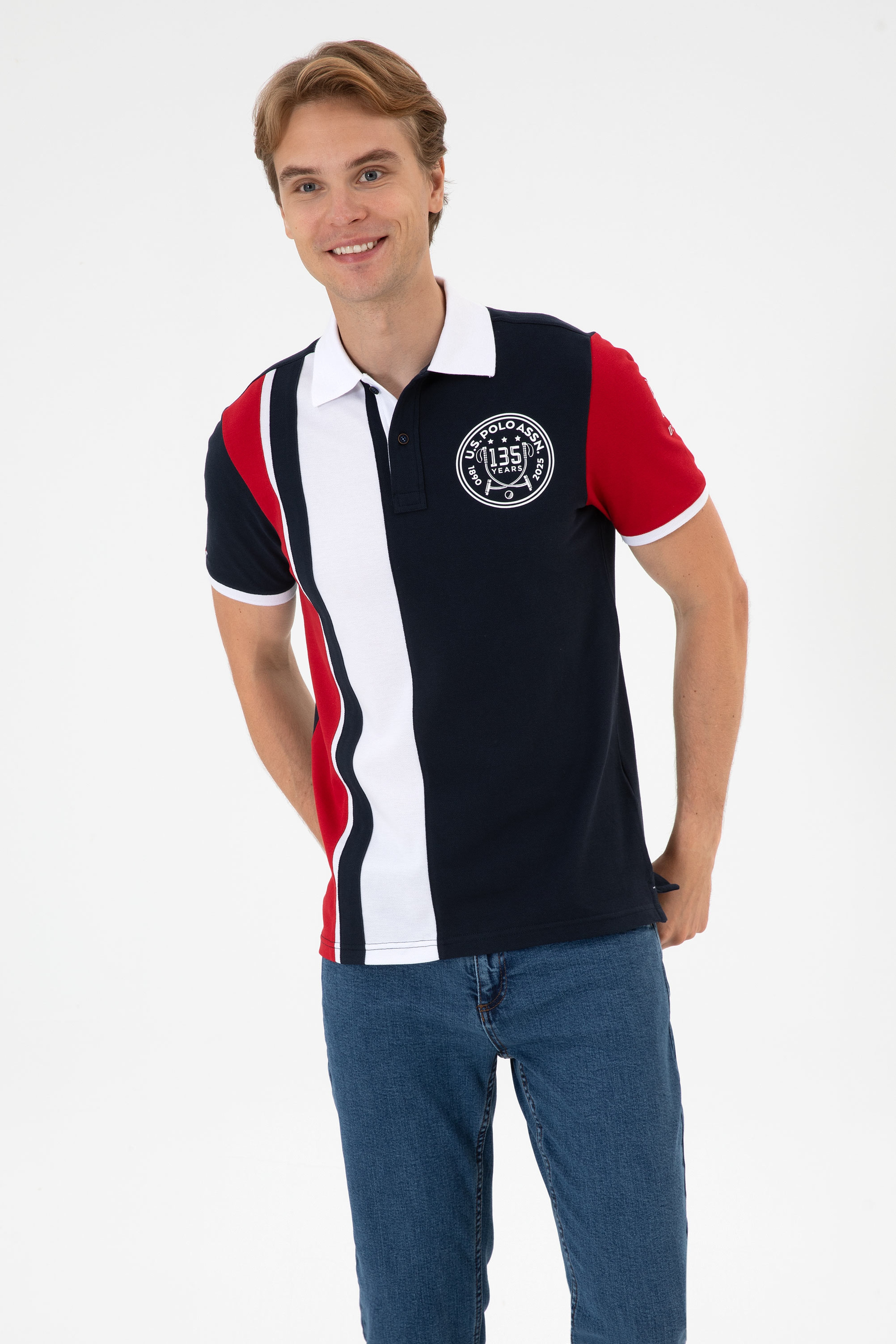 Erkek Regular Fit Polo Yaka Lacivert Tişört - Image 1