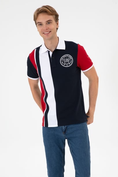 Erkek Regular Fit Polo Yaka Lacivert Tişört