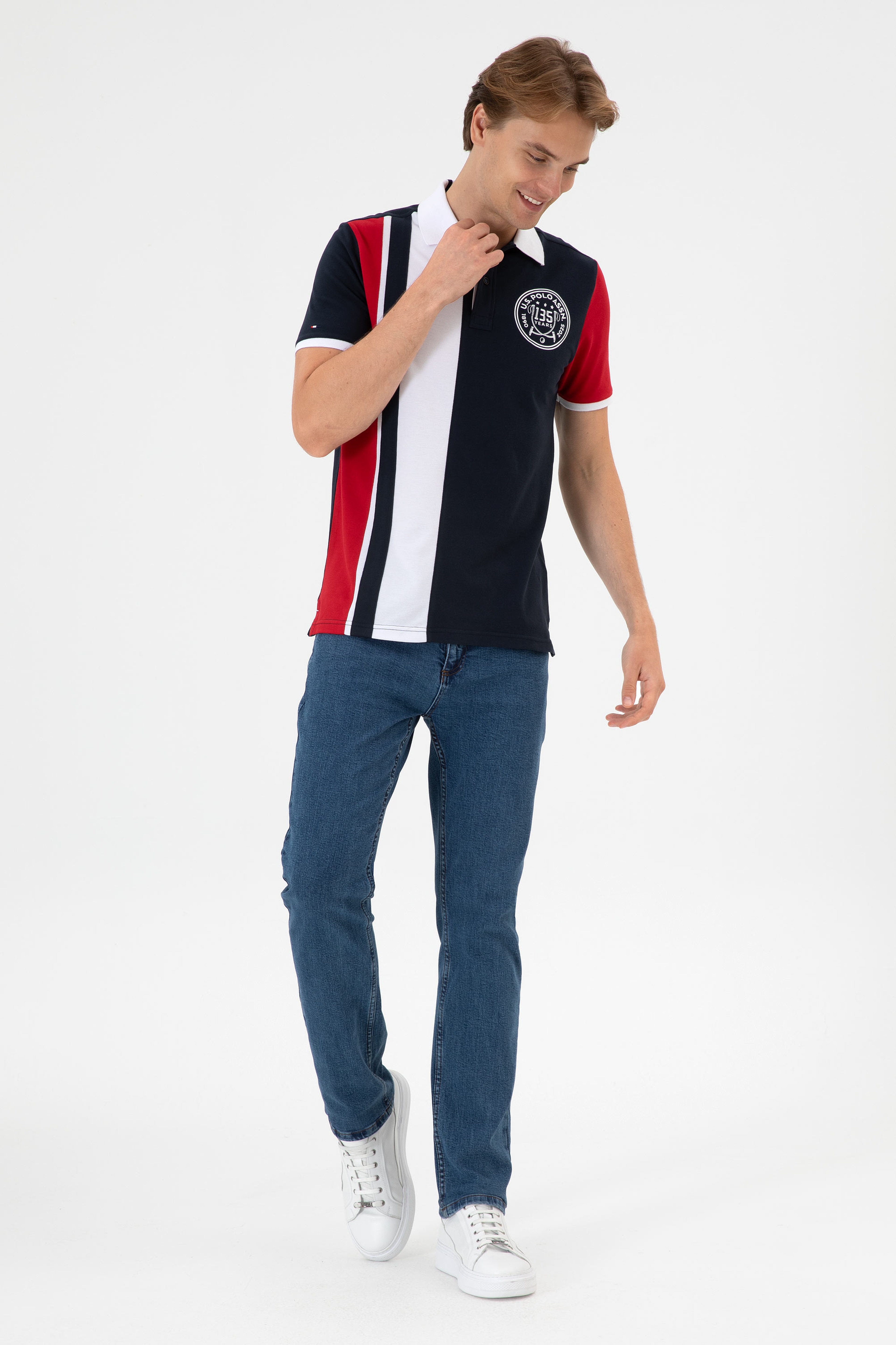 Erkek Regular Fit Polo Yaka Lacivert Tişört - Image 4