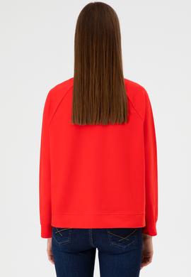 Kadın Kırmızı Regular Bisiklet Yaka Basic Sweatshırt - 50313610039