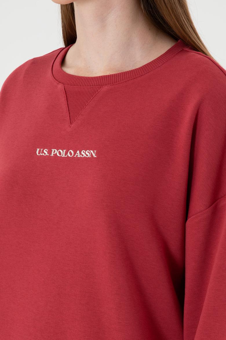 Kadın Vişne Bisiklet Yaka Sweathırt - 50313562047