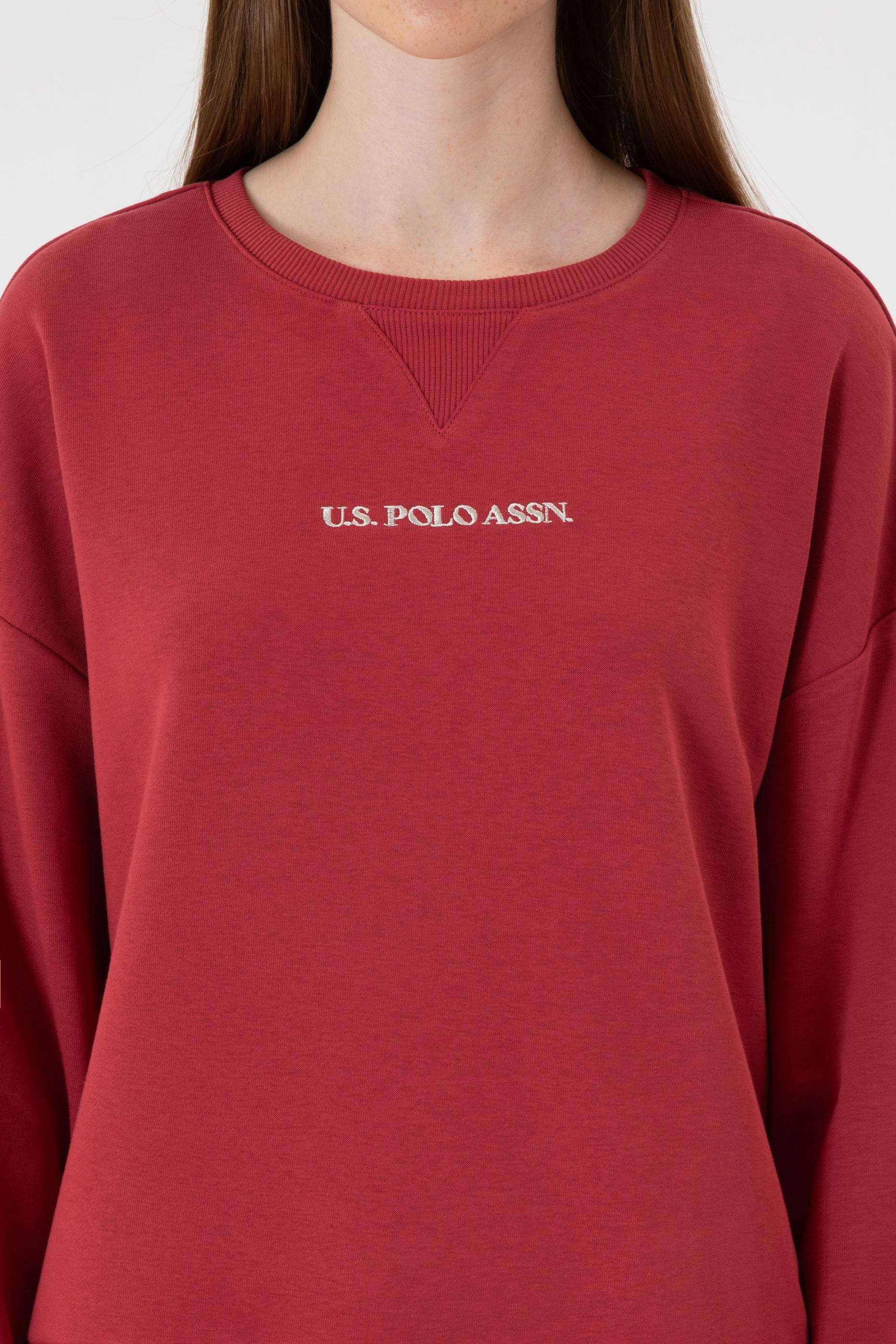 Kadın Vişne Bisiklet Yaka Sweathırt