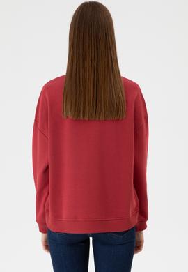 Kadın Vişne Bisiklet Yaka Sweathırt - 50313562047