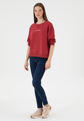 Kadın Vişne Bisiklet Yaka Sweathırt - 50313562047