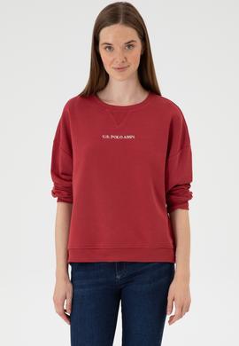 Kadın Vişne Bisiklet Yaka Sweathırt - 50313562047