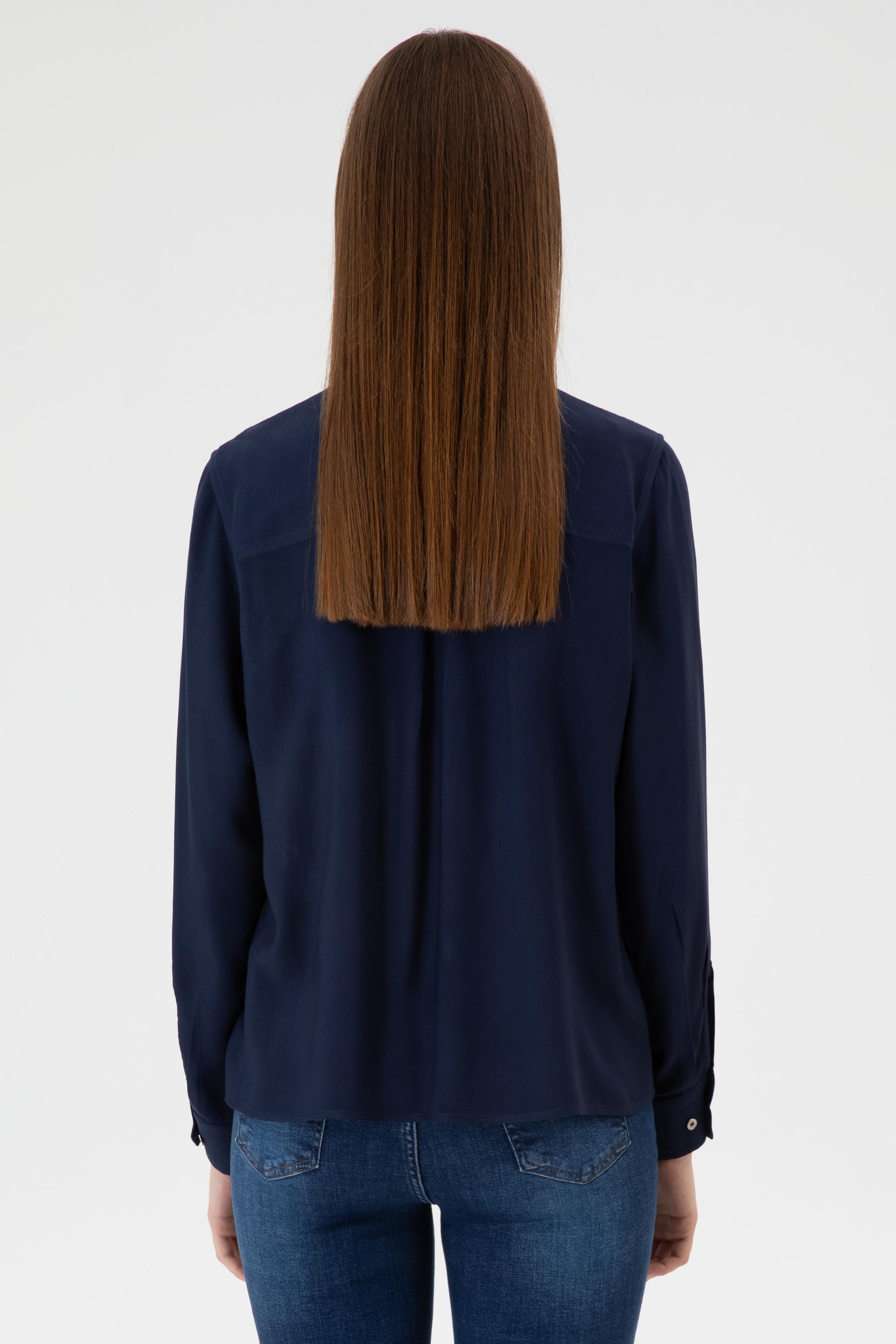 Kadın Lacivert Uzun Kollu Gömlek