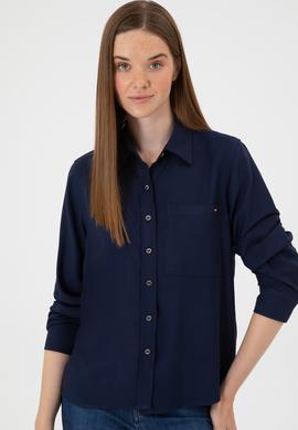 Kadın Lacivert Uzun Kollu Gömlek - 50316412005