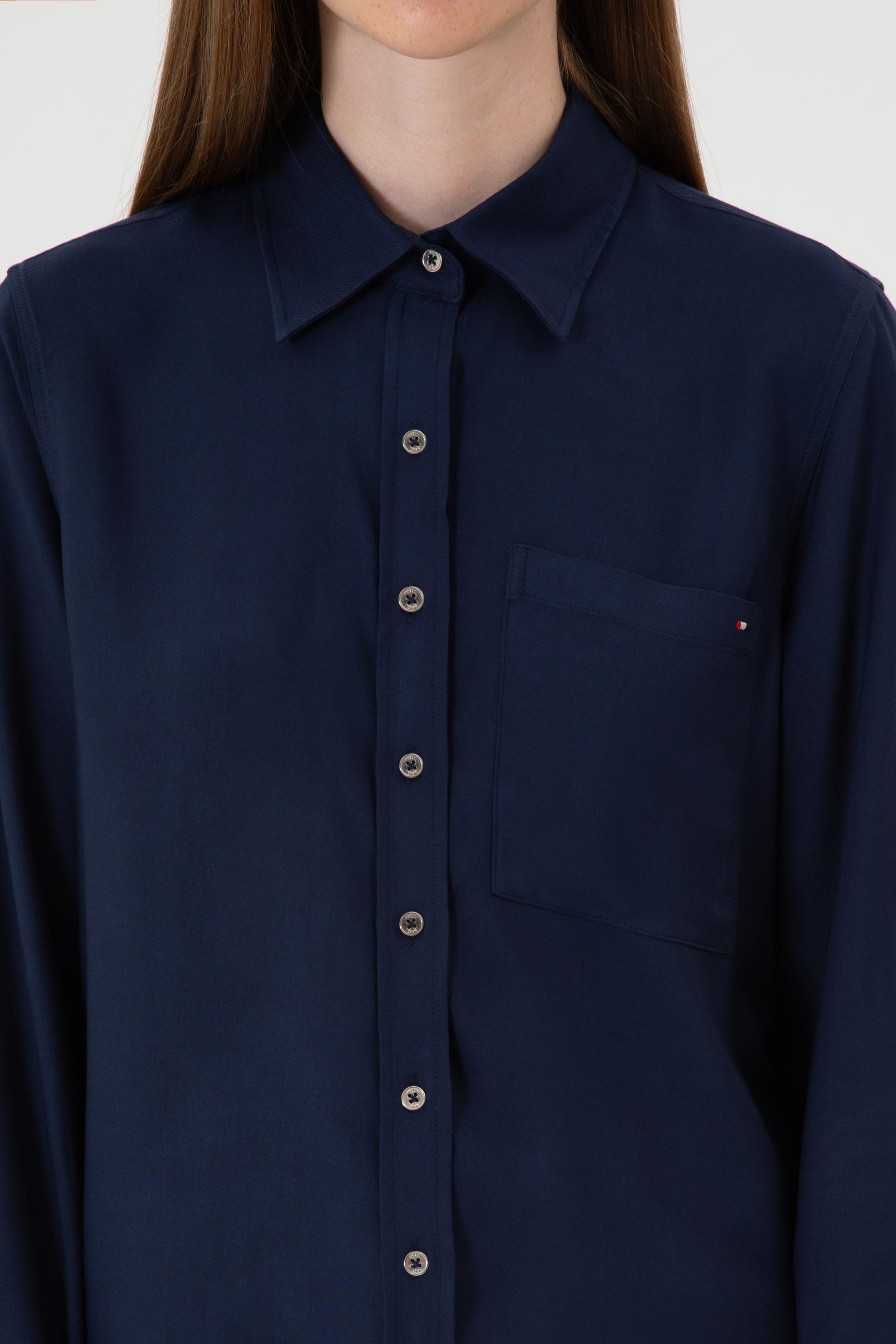 Kadın Lacivert Uzun Kollu Gömlek