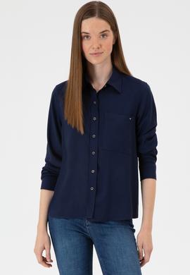 Kadın Lacivert Uzun Kollu Gömlek - 50316412005