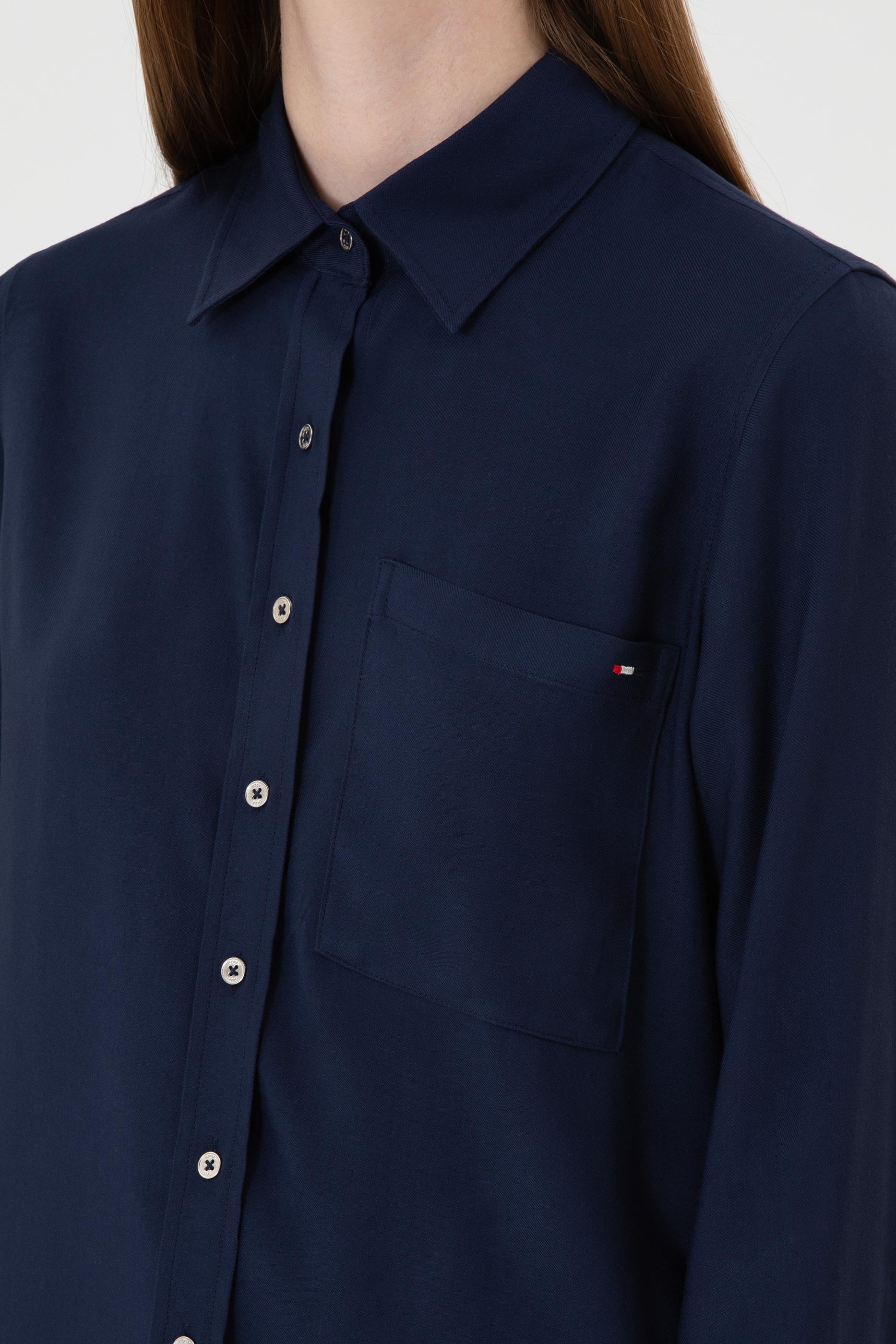 Kadın Lacivert Uzun Kollu Gömlek