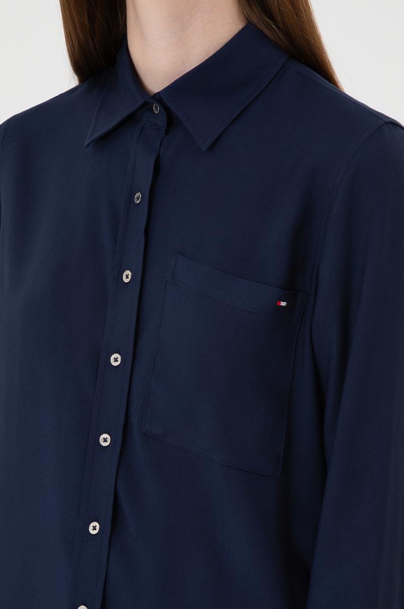 Kadın Lacivert Uzun Kollu Gömlek