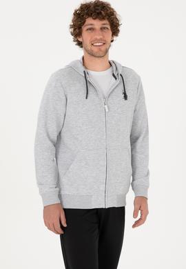 Erkek Regular Fit Açık Gri Örme Hırka - 50313748140