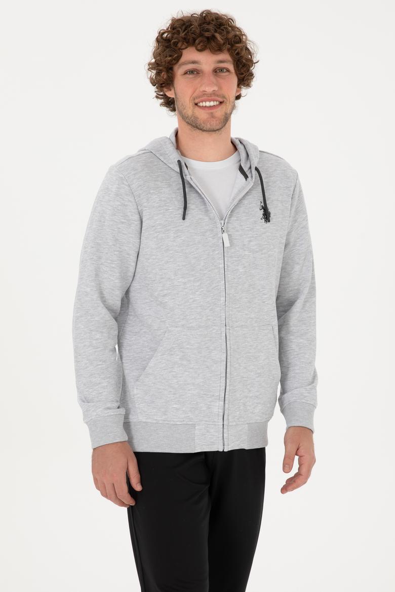 Erkek Regular Fit Açık Gri Örme Hırka - 50313748140