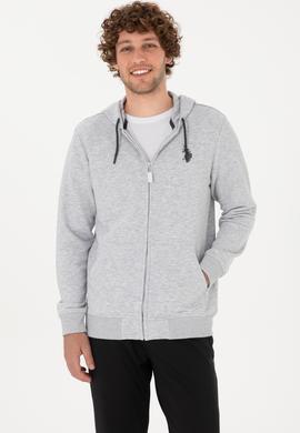 Erkek Regular Fit Açık Gri Örme Hırka - 50313748140