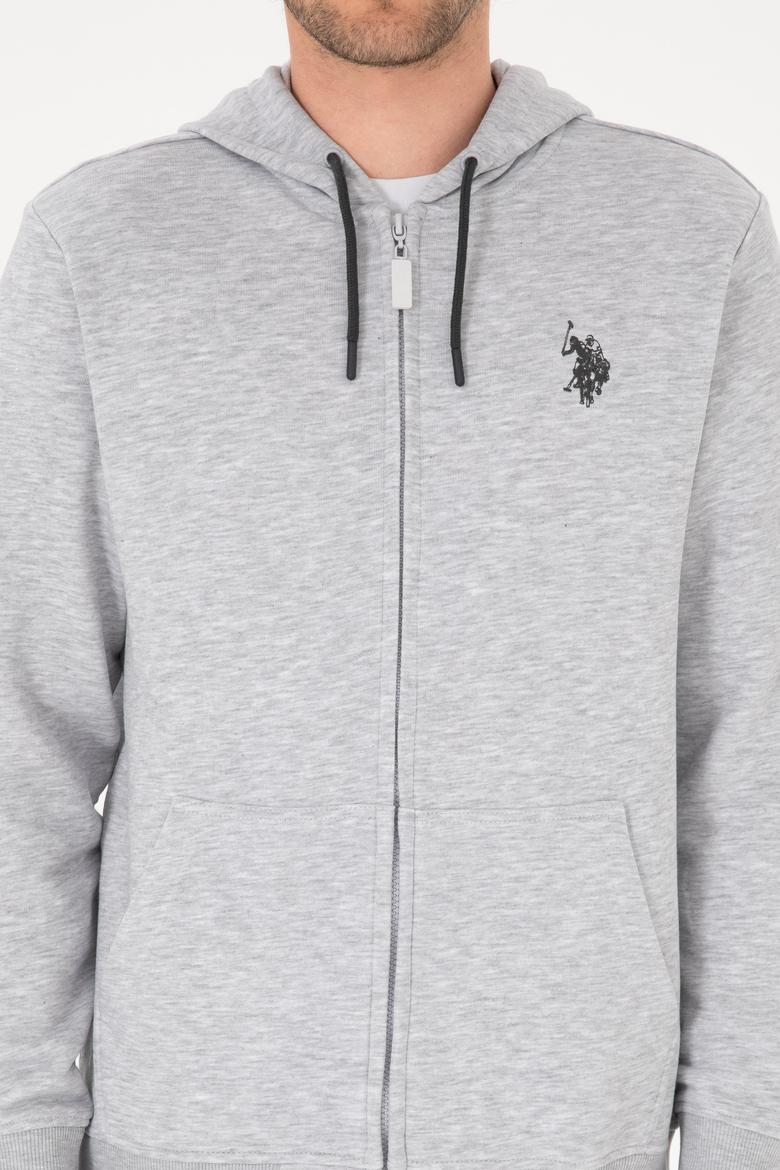 Erkek Regular Fit Açık Gri Örme Hırka - 50313748140