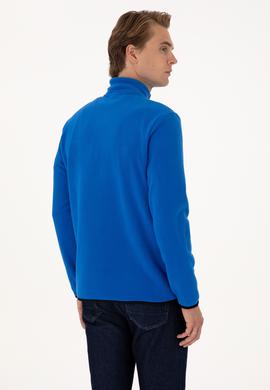 Erkek Regular Fit Saks Polar Yarım Fermuarlı Basic Sweatshirt - 50313777146