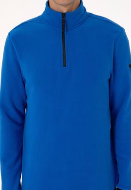 Erkek Regular Fit Saks Polar Yarım Fermuarlı Basic Sweatshirt - 50313777146