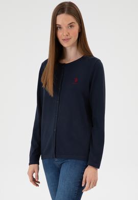 Kadın Lacivert Basic Triko Hırka - 50313624040