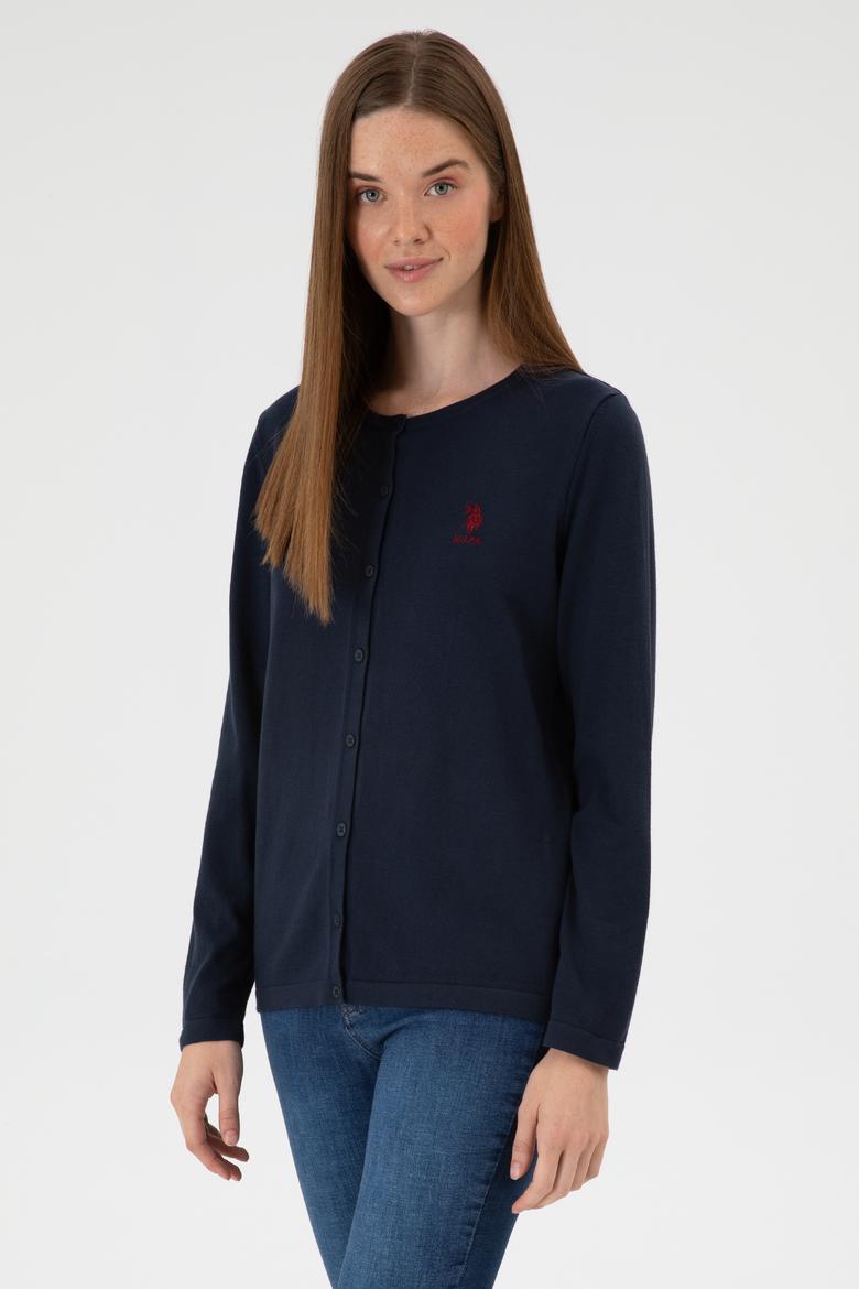 Kadın Lacivert Basic Triko Hırka - 50313624040