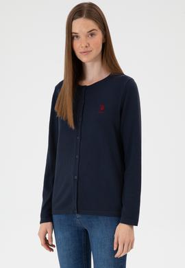 Kadın Lacivert Basic Triko Hırka - 50313624040