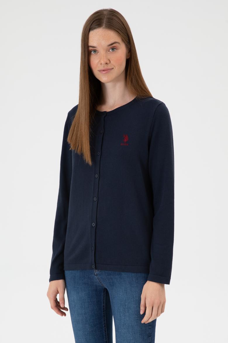 Kadın Lacivert Basic Triko Hırka