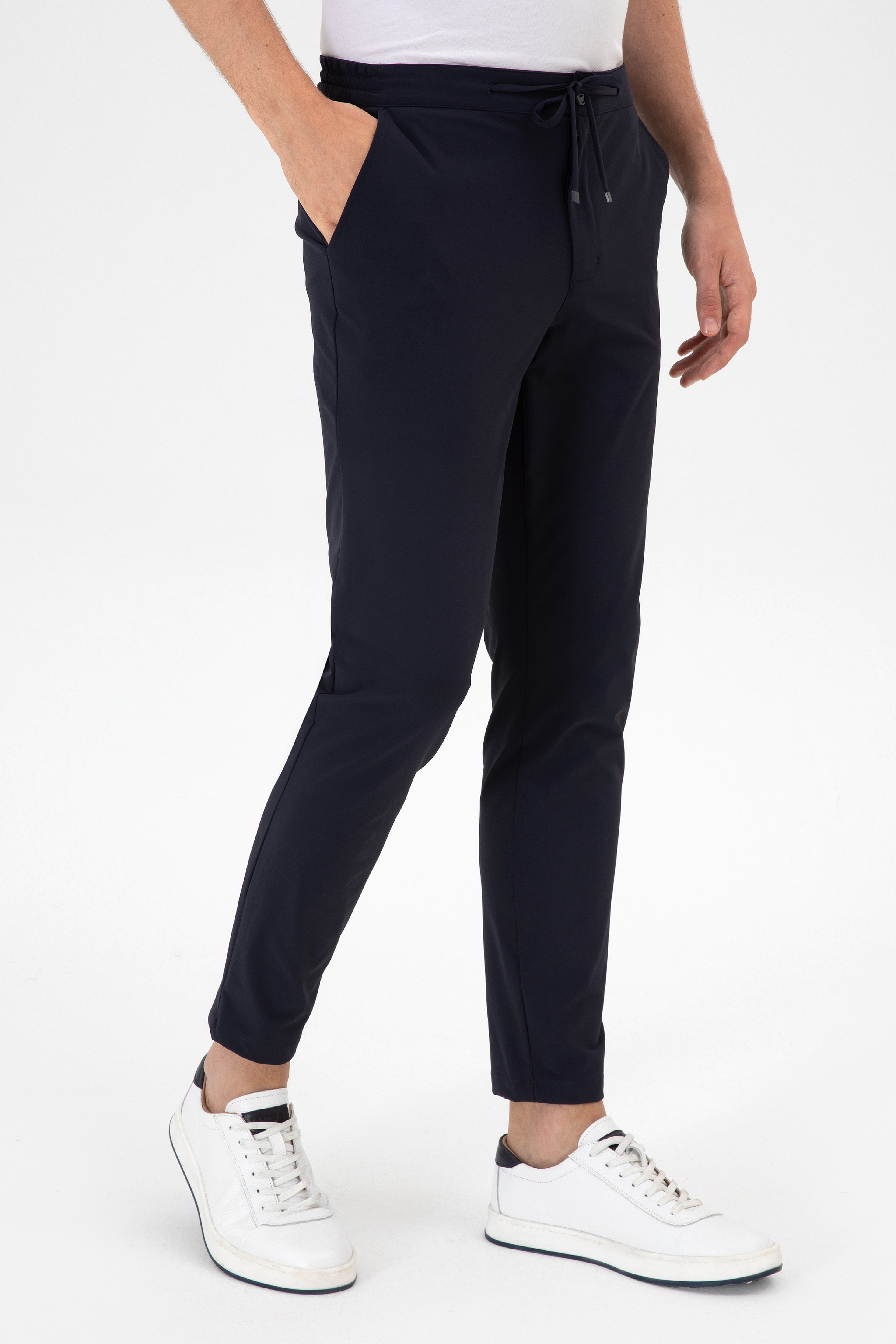 Erkek Body Fit Lacivert Kanvas Pantolon