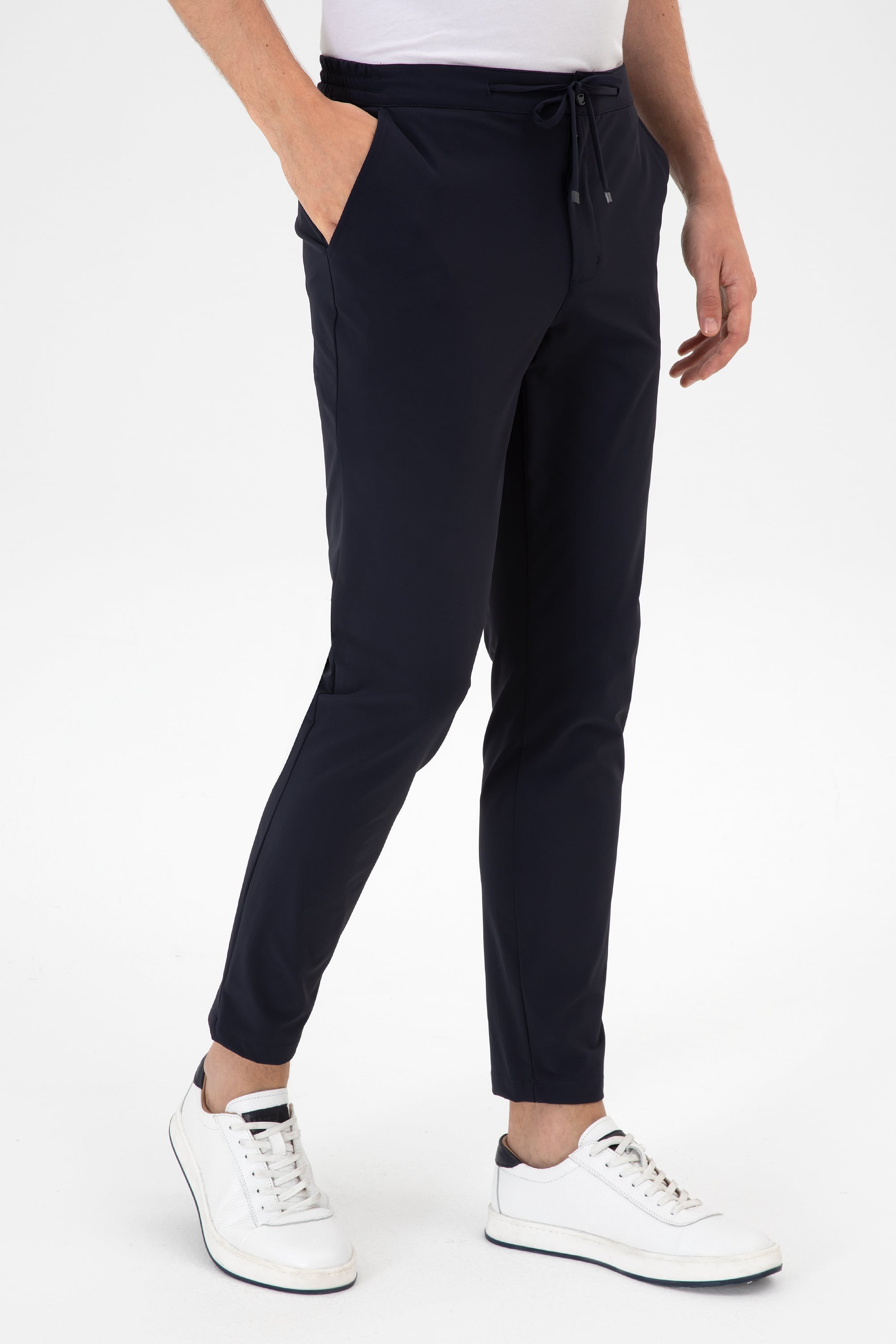 Erkek Body Fit Lacivert Kanvas Pantolon