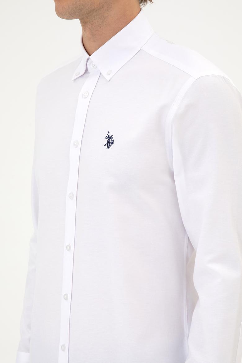 Erkek Beyaz Uzun Kollu Basic Gömlek - 50316723009