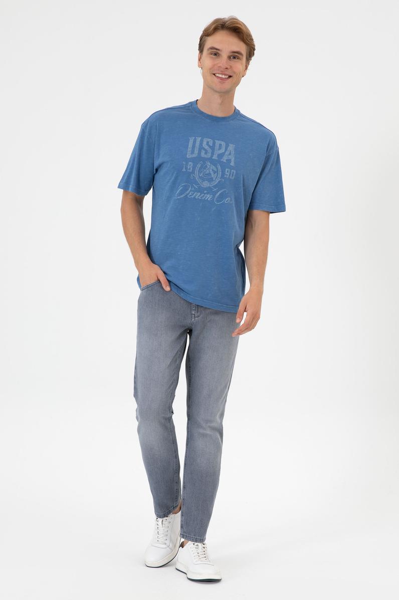 Erkek Gri Tapered Fit Jean Pantolon