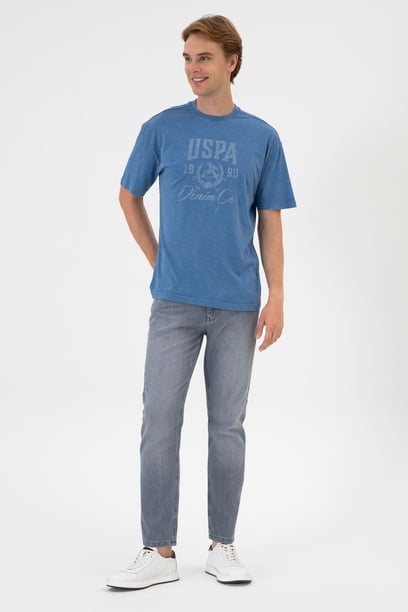 Erkek Gri Tapered Fit Jean Pantolon
