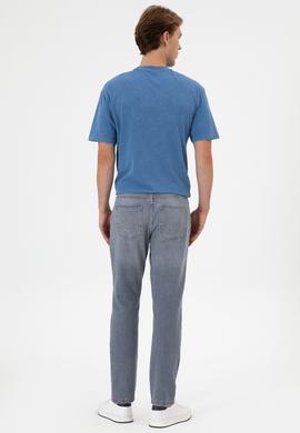 Erkek Gri Tapered Fit Jean Pantolon - 50304386021