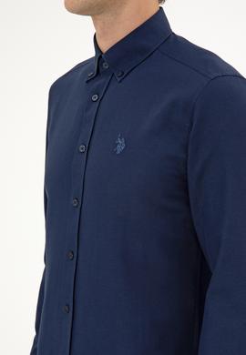 Erkek Lacivert Uzun Kollu Basic Gömlek - 50316723015