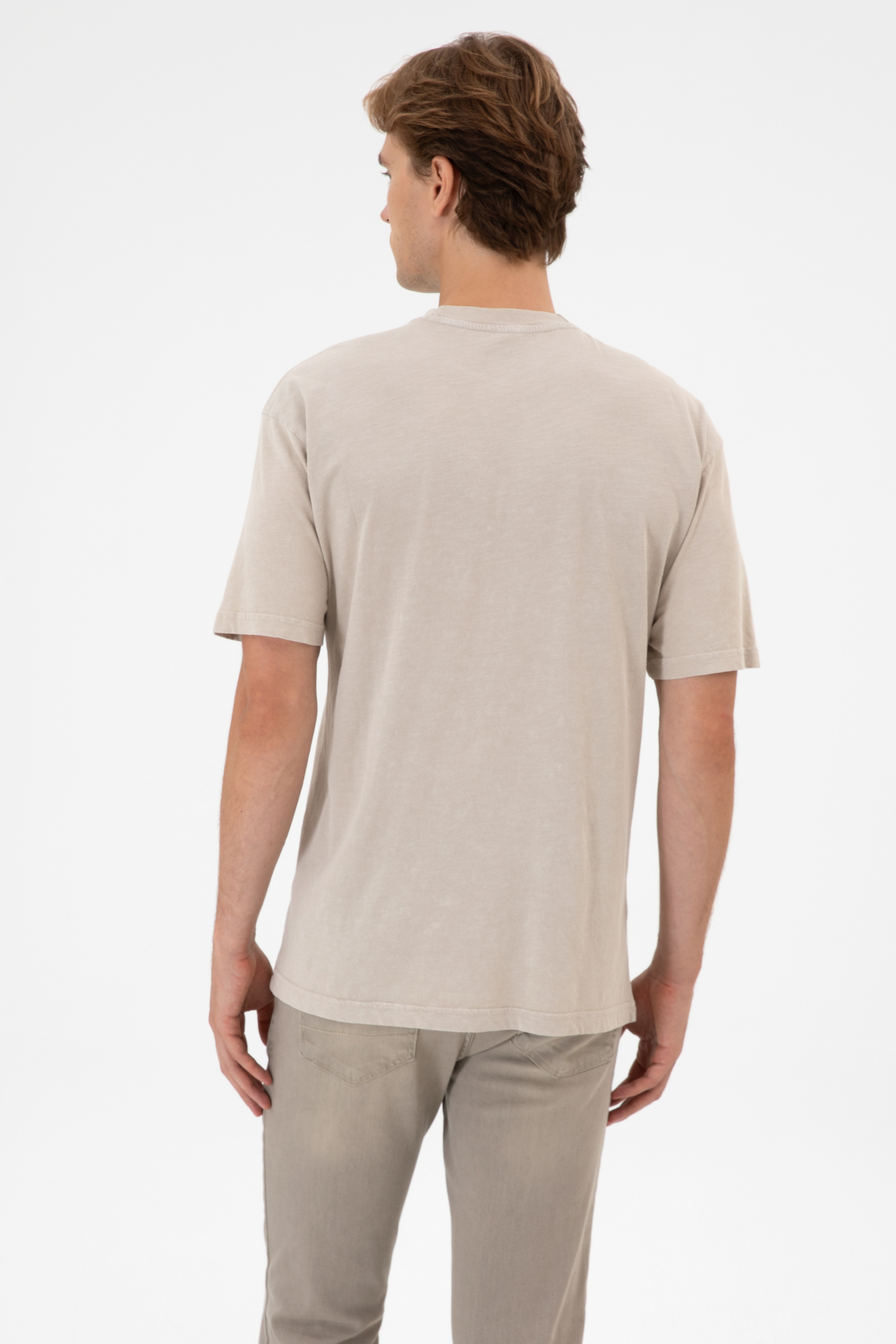 Erkek Comfort Fit Bisiklet Yaka Taş Tişört - Image 5