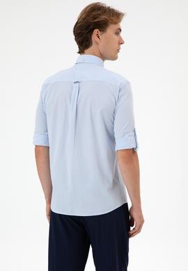 Erkek Açık Mavi Uzun Kollu Gömlek - 50300223014