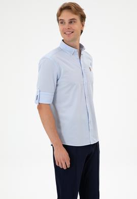Erkek Açık Mavi Uzun Kollu Gömlek - 50300223014