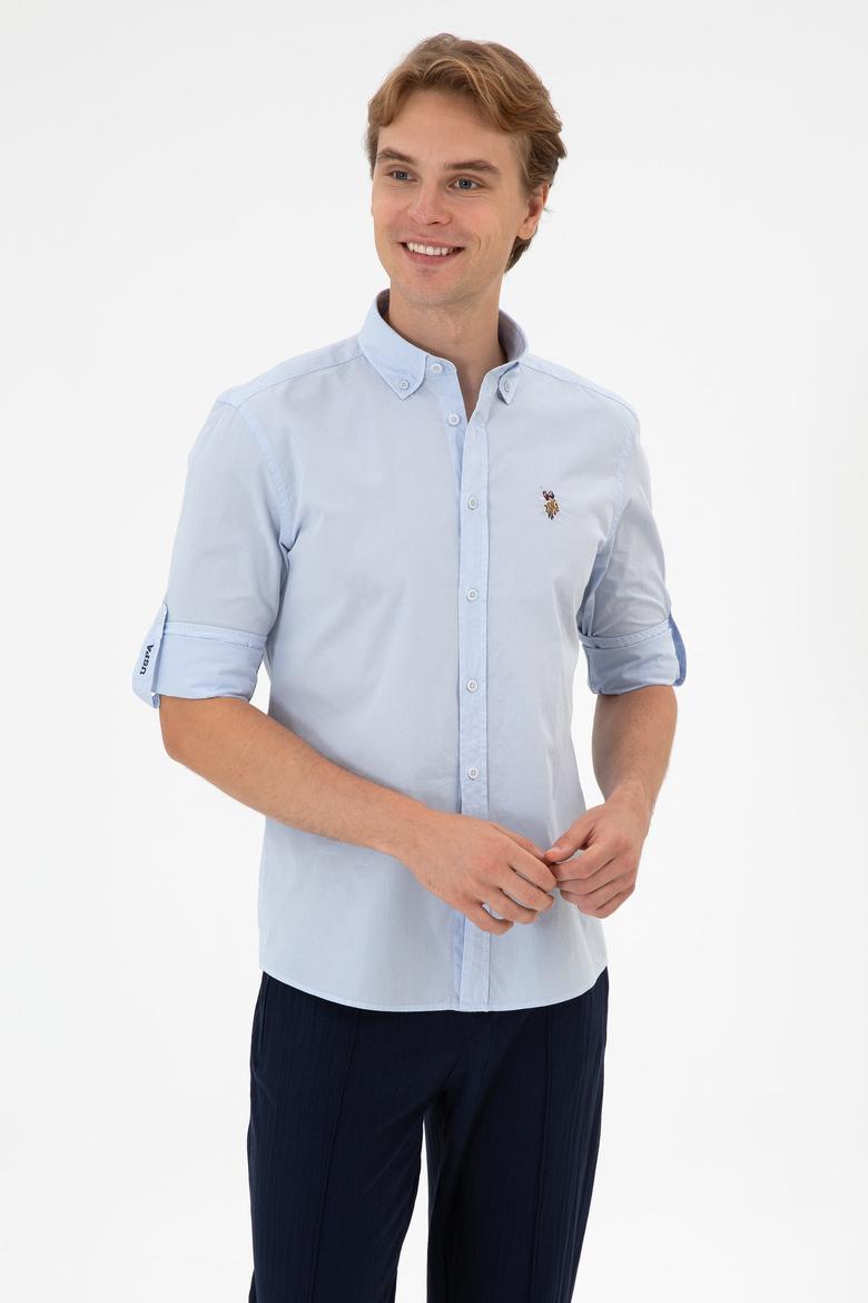 Erkek Açık Mavi Uzun Kollu Gömlek