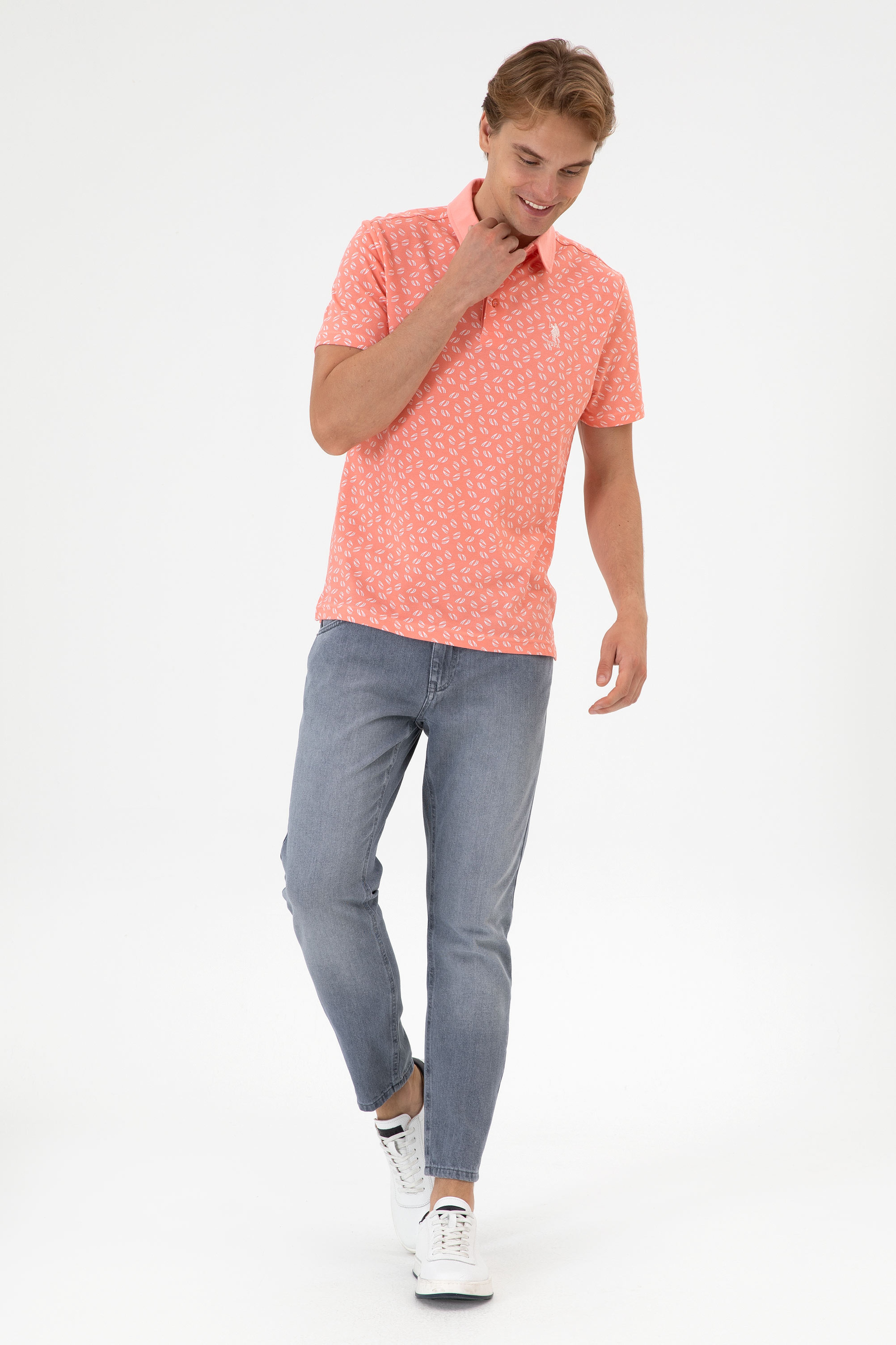 Erkek Pembe  Regular Fit Polo Yaka Tişört