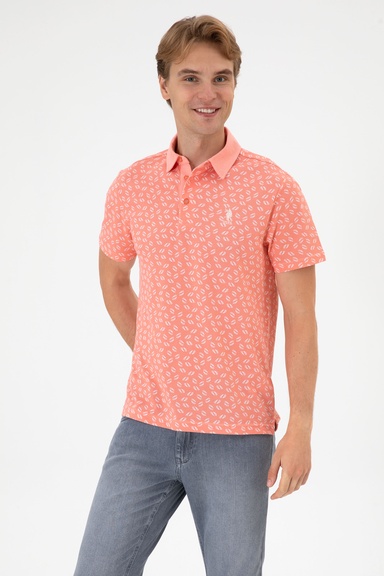 Erkek Pembe  Regular Fit Polo Yaka Tişört