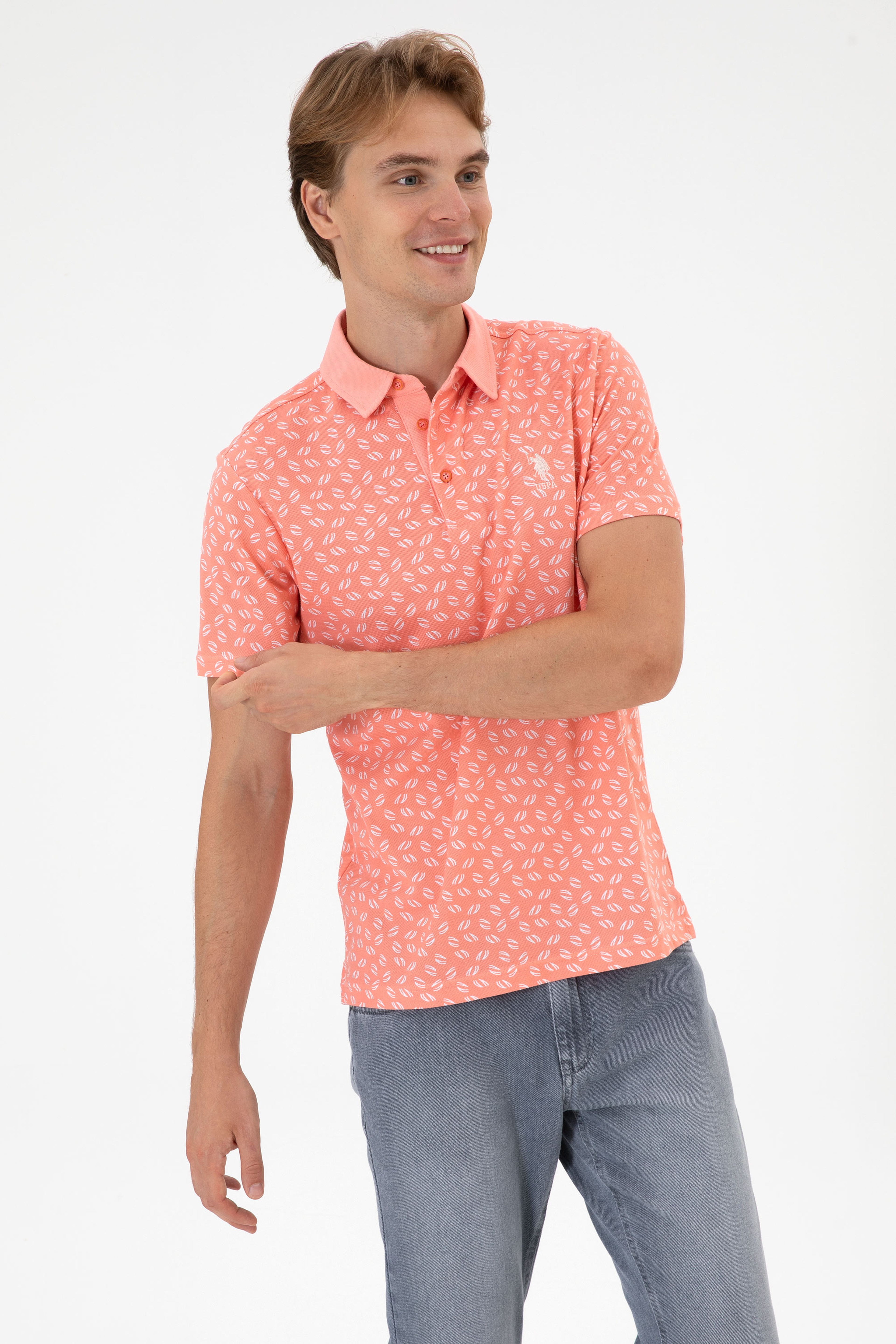 Erkek Pembe  Regular Fit Polo Yaka Tişört