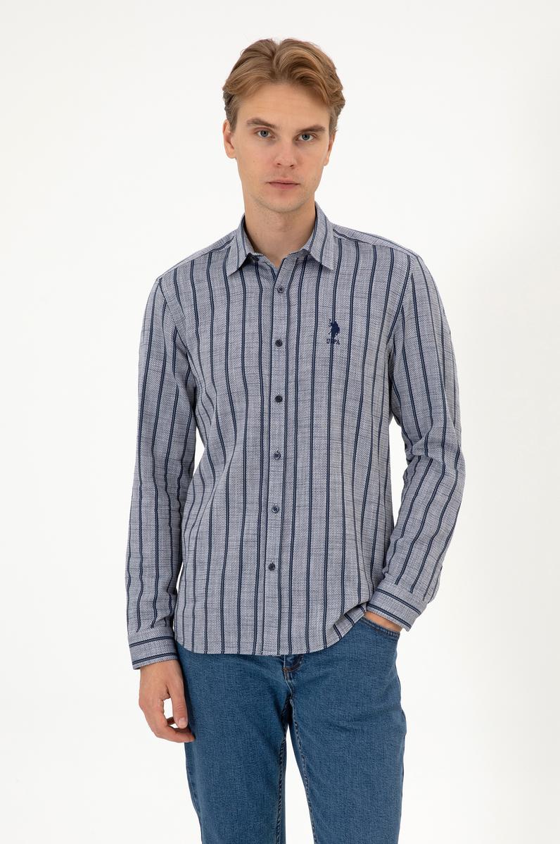 Erkek Lacivert Uzun Kollu Gömlek