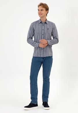 Erkek Lacivert Uzun Kollu Gömlek - 50316563008