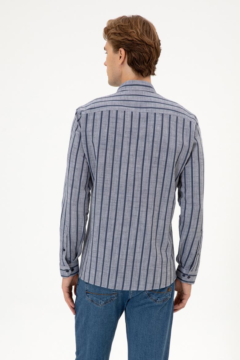 Erkek Lacivert Uzun Kollu Gömlek - 50316563008