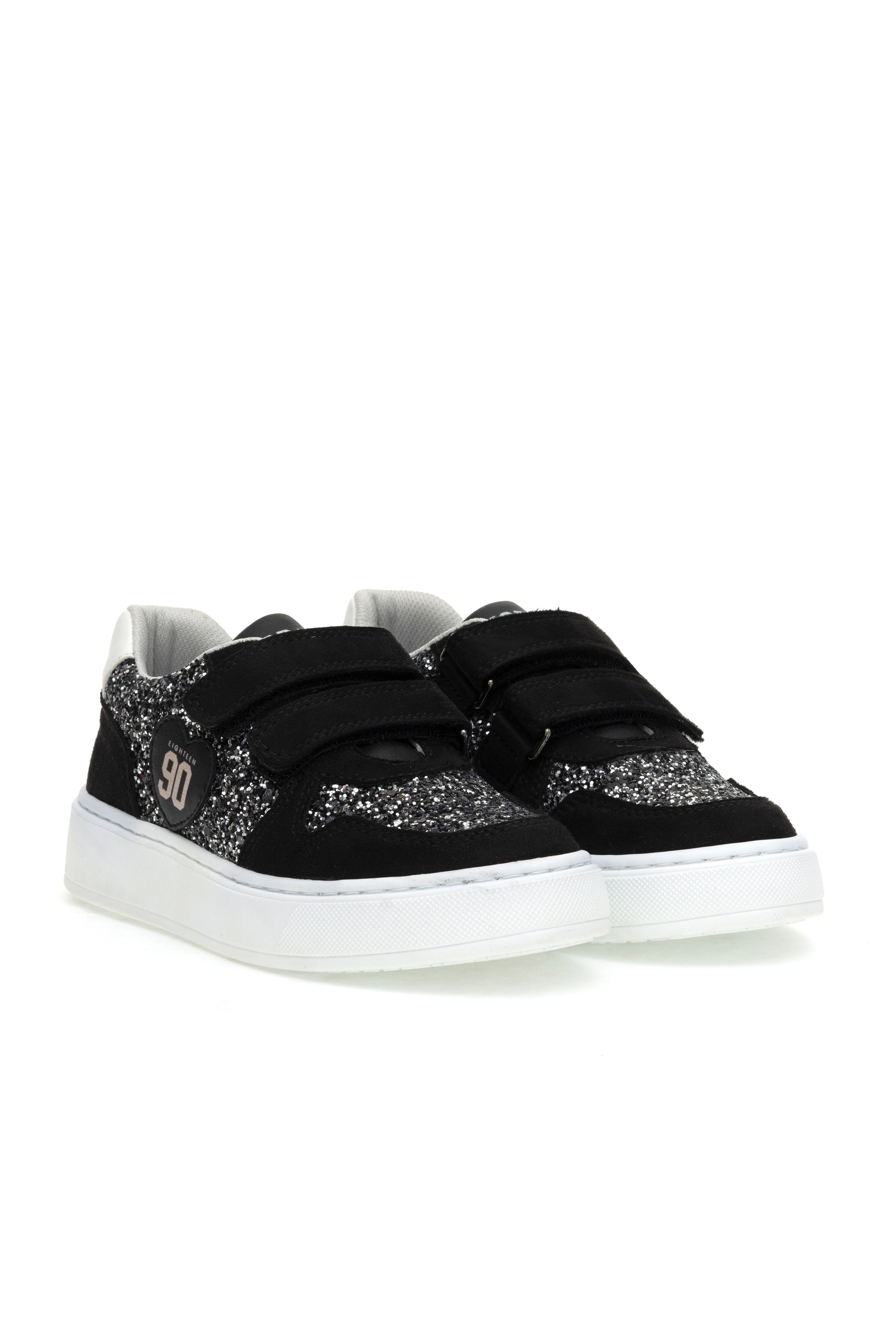Kız Çocuk Siyah Simli Sneaker Ayakkabı - Image 1