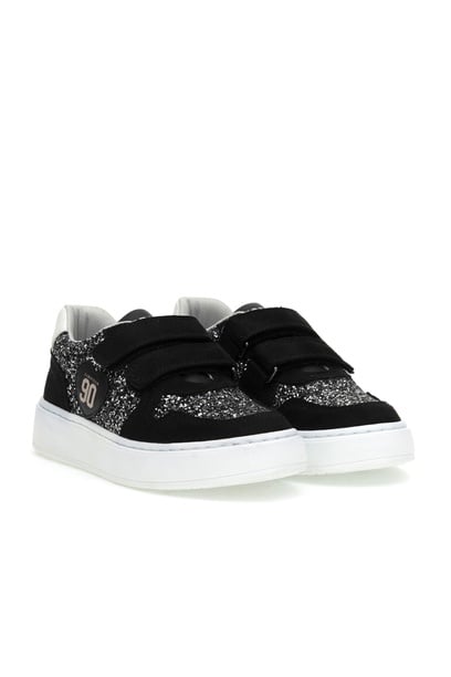 Kız Çocuk Siyah Simli Sneaker Ayakkabı