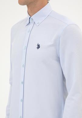 Erkek Açık Mavi Uzun Kollu Basic Gömlek - 50316723027