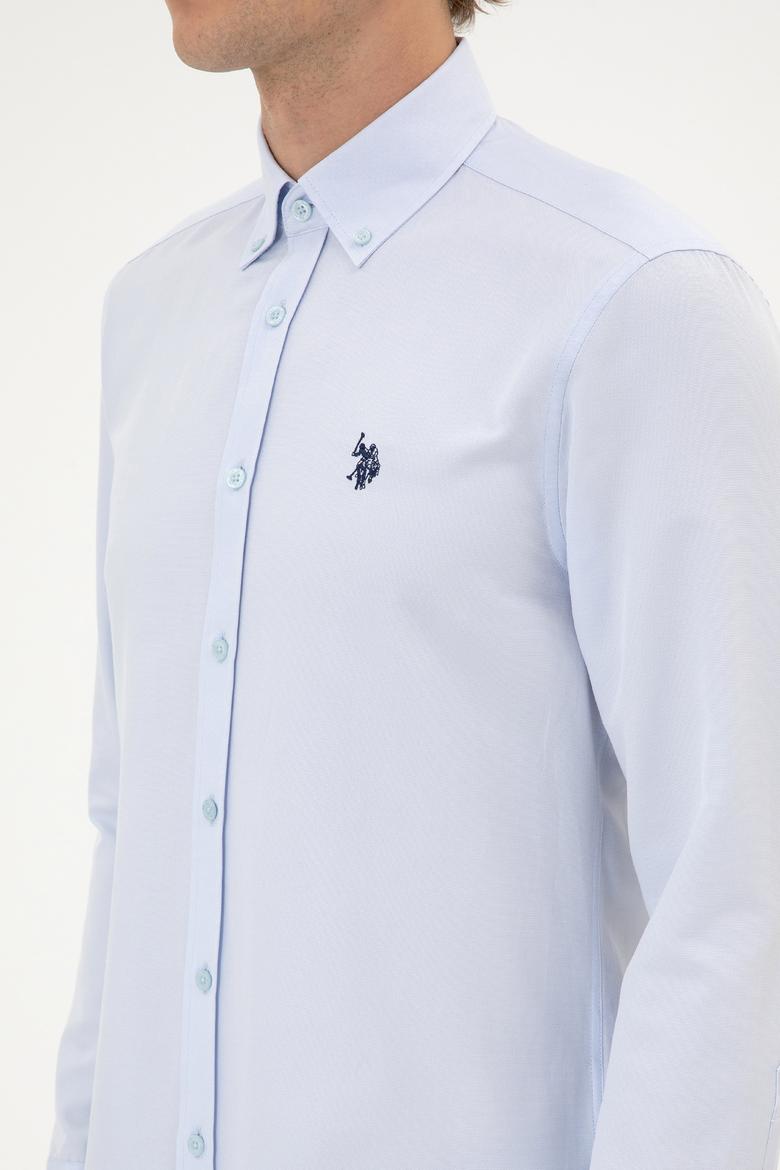 Erkek Açık Mavi Uzun Kollu Basic Gömlek - 50316723027