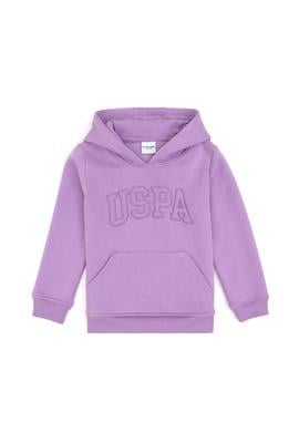 Kız Çocuk Lila Basic Kapüşonlu Şardonlu Basic Sweatshirt - 50314311095