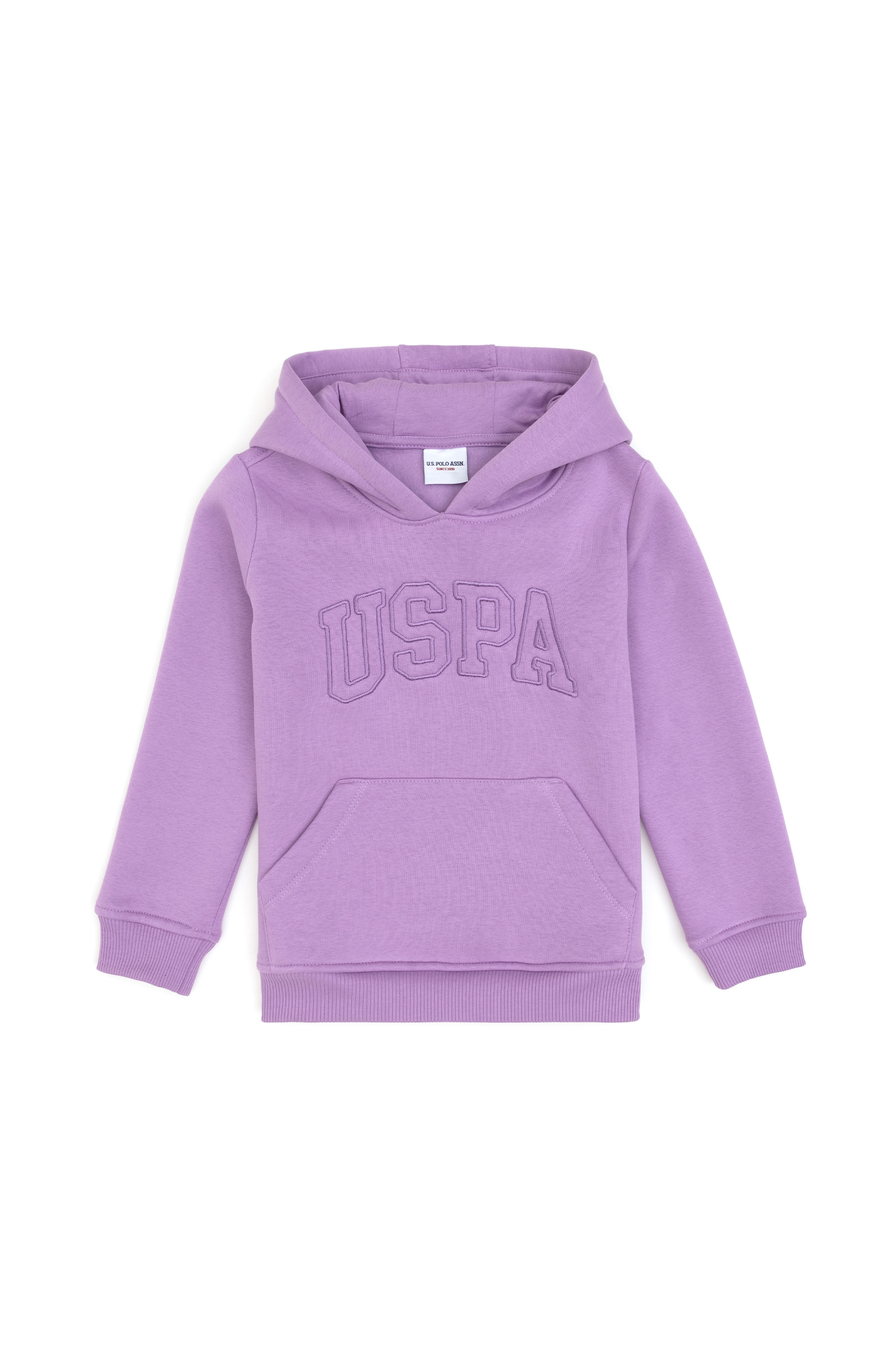 Kız Çocuk Lila Basic Kapüşonlu Şardonlu Basic Sweatshirt - Image 3