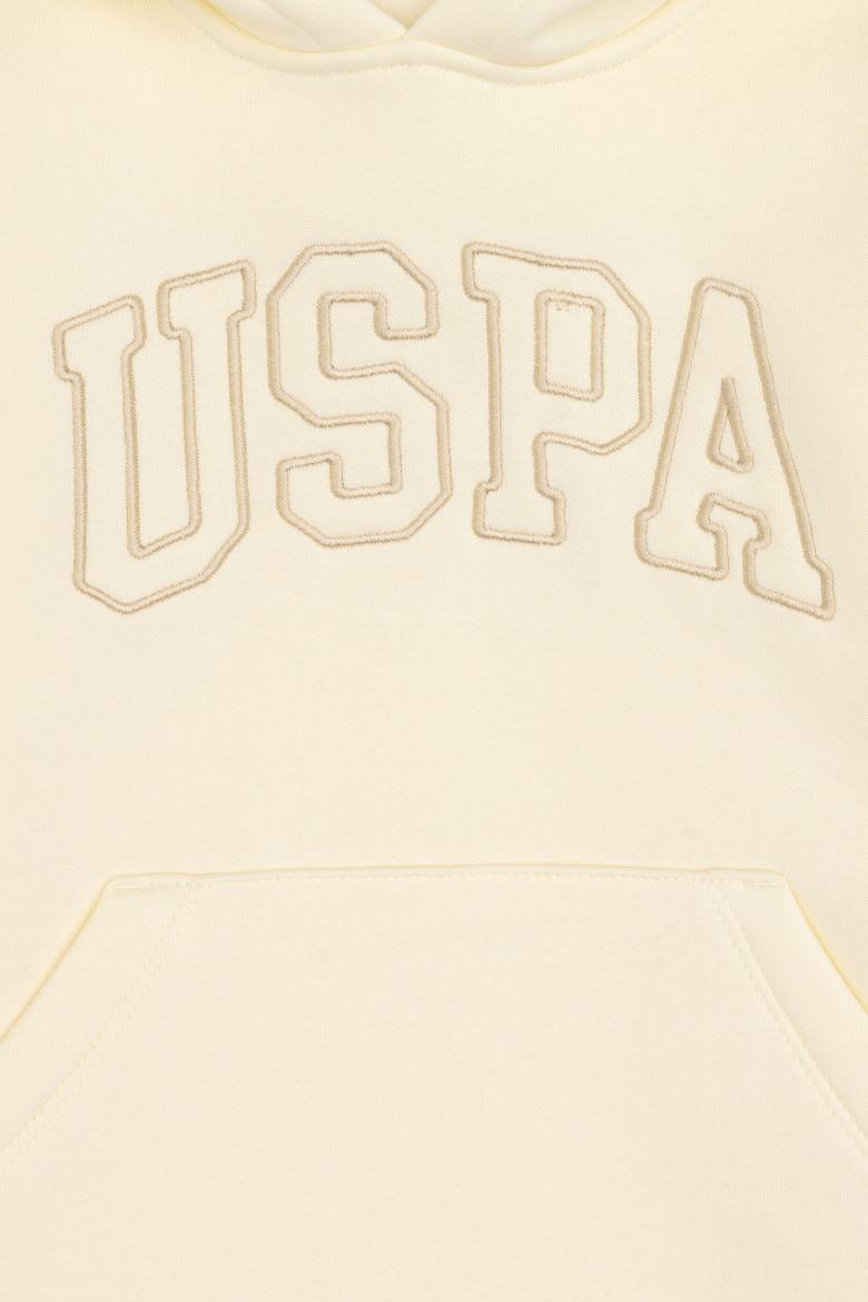 Kız Çocuk Krem Kapüşonlu Şardonlu Basic Sweatshirt - 50314311055