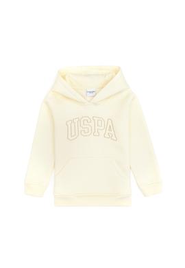 Kız Çocuk Krem Kapüşonlu Şardonlu Basic Sweatshirt - 50314311055
